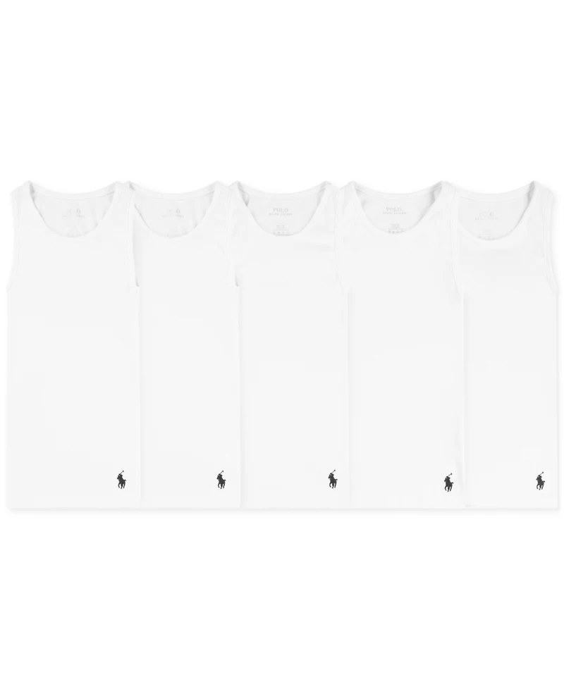 Polo Ralph Lauren Big Boys Tank Undershirts, 5 Pack