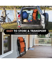 Folding Zero Gravity Reclining Lounge Chairs Beach Patio with Utility Tray