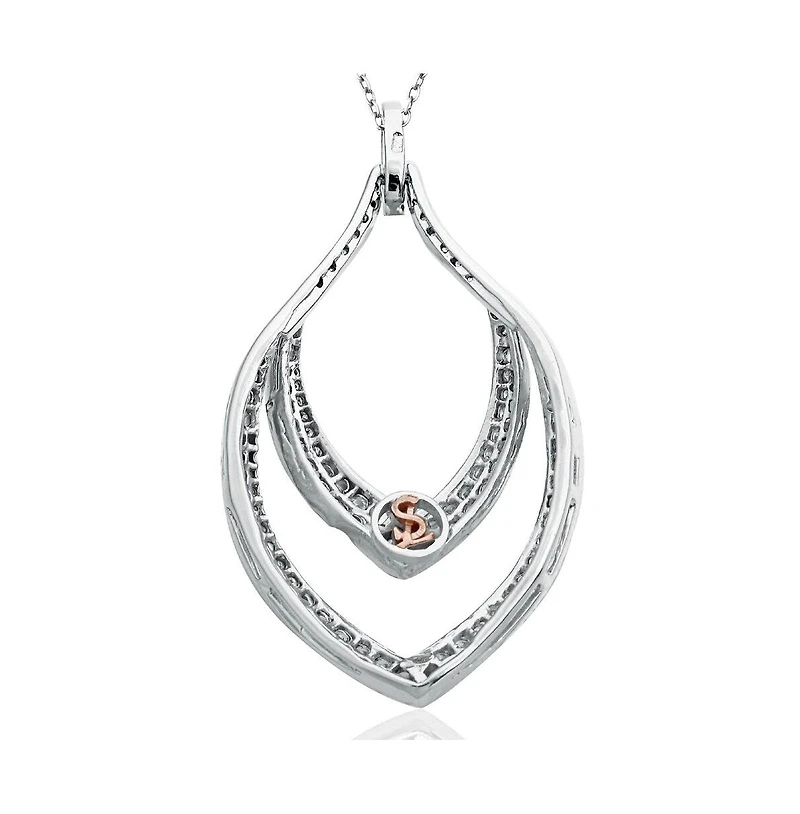 Suzy Levian Pave Cubic Zirconia Sterling Silver Modern Pendant