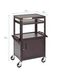 ECR4Kids Av Presentation Stand and 12-Bay Charging Cart, Black, 1