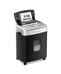 Bonsaii Paper Shredder for Office, 110-Sheet Autofeed Heavy Duty Shredder for Home Office Use, 30 Minutes/Micro Cut/P-4 High Security Level/6 Gallon L