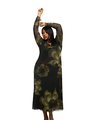 Fashion-szn Curve Women's Floral Print Midaxi Dress