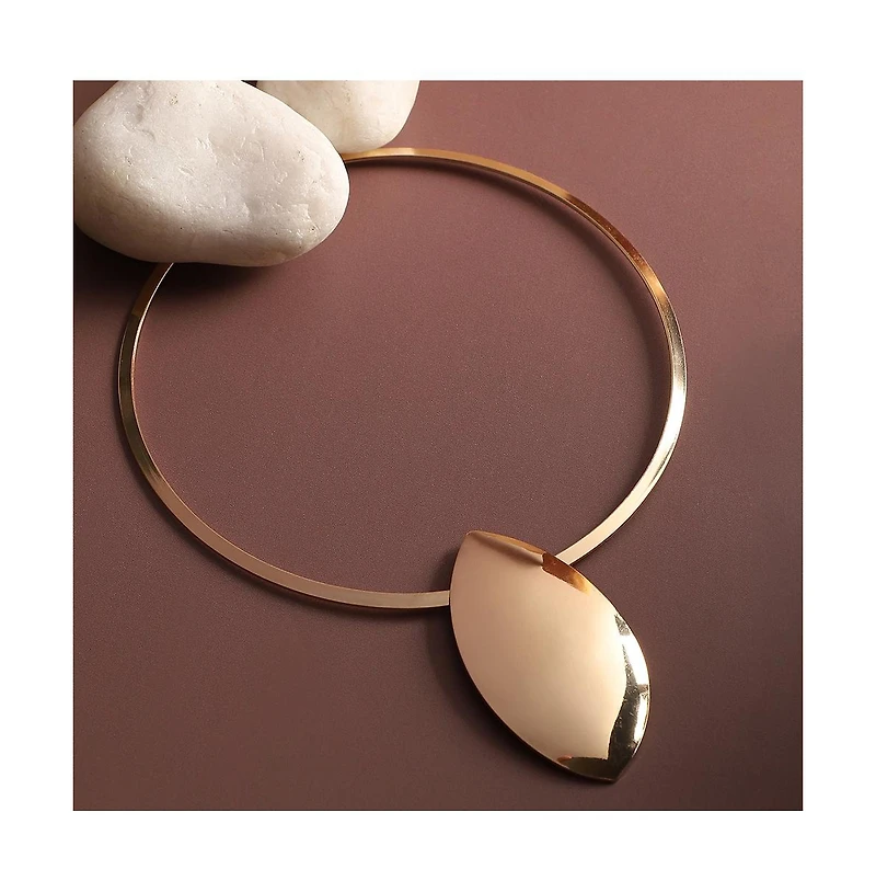 Sohi Metallic Oblong Necklace