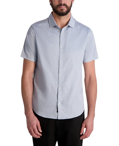 Karl Lagerfeld Paris Men's Woven Houndstooth Shirt