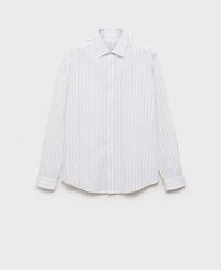 Mango Men's Cotton Regular-Fit Striped Shirt