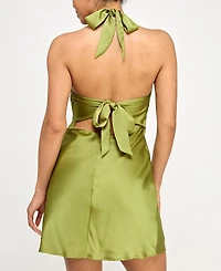 Seni & Cade Juniors' Tie-Back Satin A-Line Dress