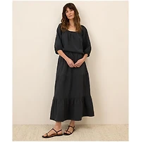Pact Women's Organic Cotton Coastal Double Gauze Tiered Maxi Skirt