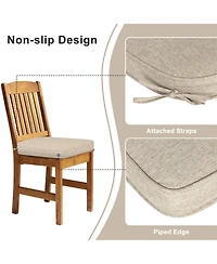 Aoodor Outdoor Dining Chair Cushions Set of 2, Waterproof Patio Furniture Seat Cushions, Pads with Ties, 18 x 19 inch