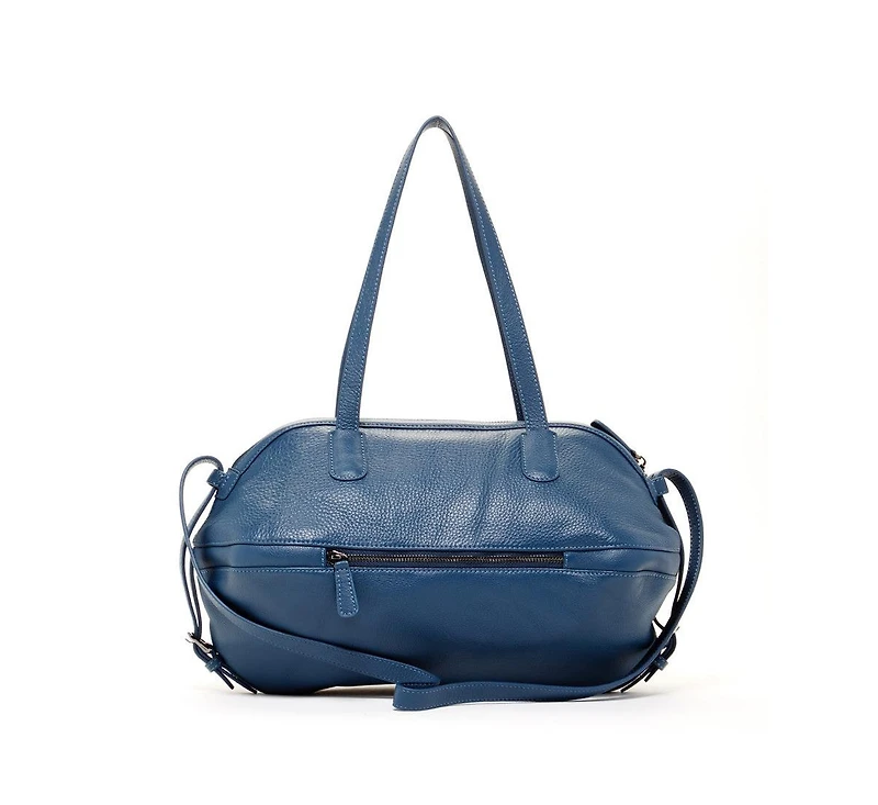 Susu Leather Satchel Bag Blue Shoulder Purse Women's Handbag