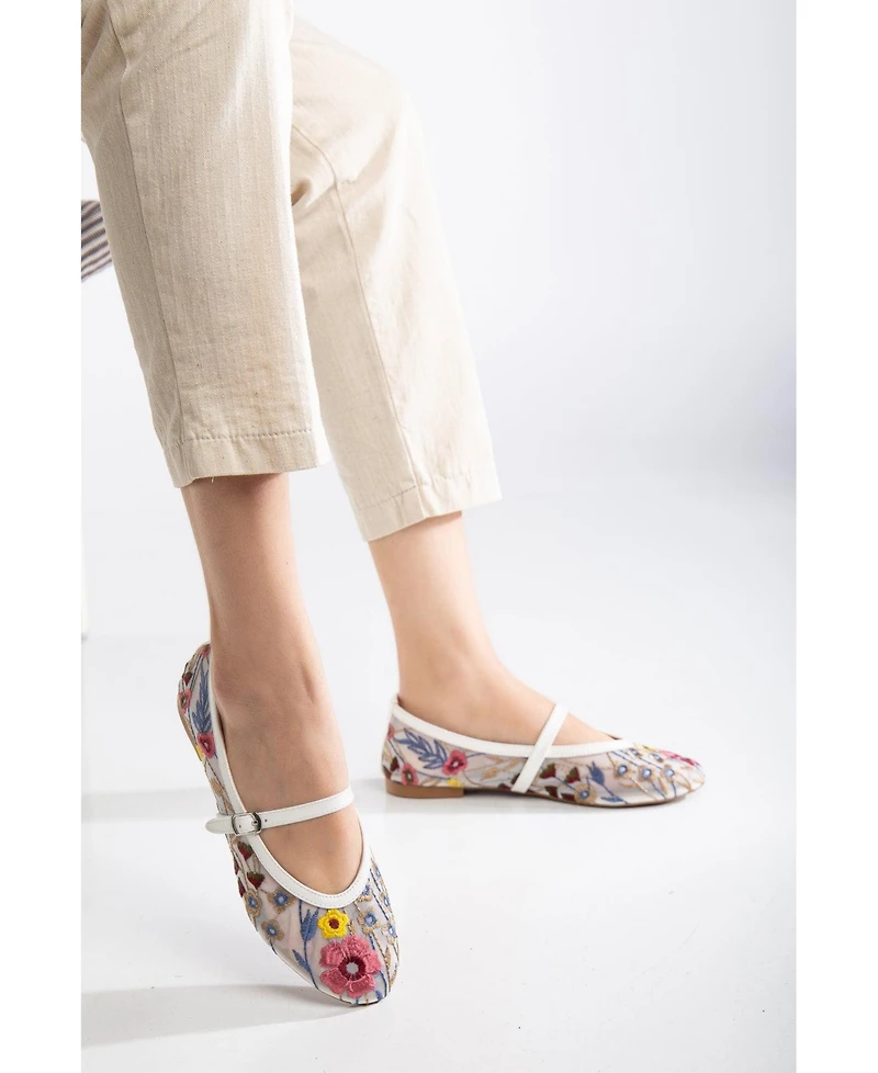 Fauna Mesh Mary Jane Flats