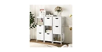Bathroom Wooden Floor Cabinet Multifunction Storage Rack Stand Organizer