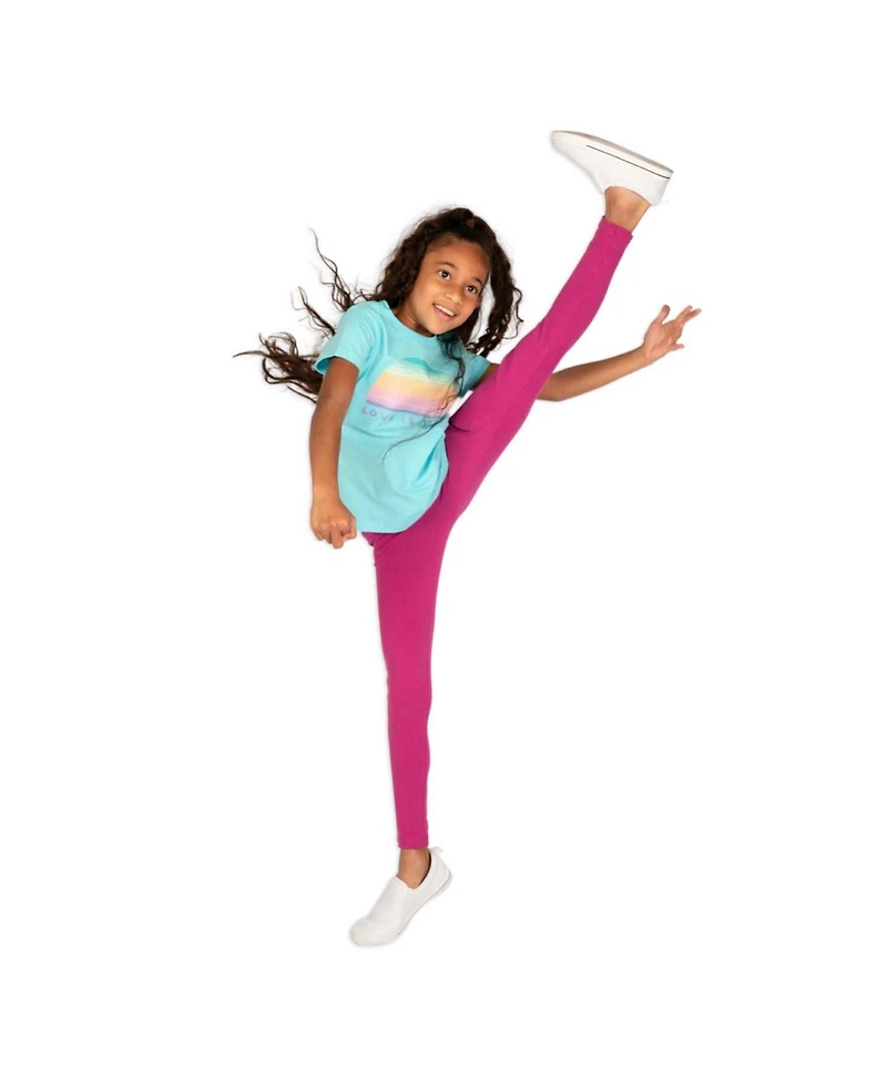Mightly Toddler Girls Fair Trade Organic Cotton Reinforced Knee Leggings