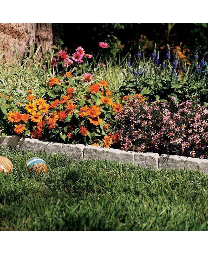 Suncast 10 Piece Landscape Design Border Decorative Rock Stone Edging (8 Pack)