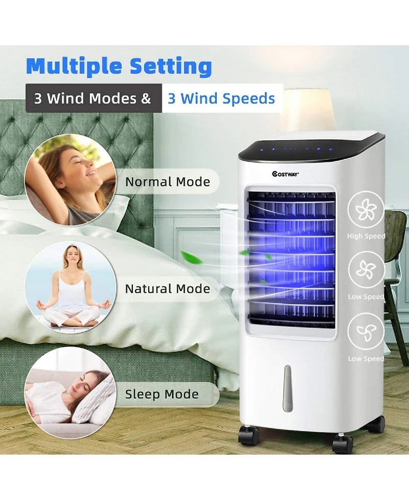 Evaporative Portable Air Cooler Fan Humidifier with Remote Control for Home Office