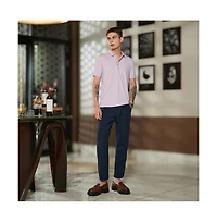 Campus Sutra Men's Lilac Seamless Solid Polo T-Shirt