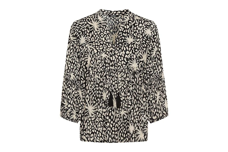 Olsen Women's Tropic Mix Print Tunic Blouse