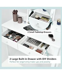 Vanity Table Set with Lighted Mirror for Bedroom and Dressing Room