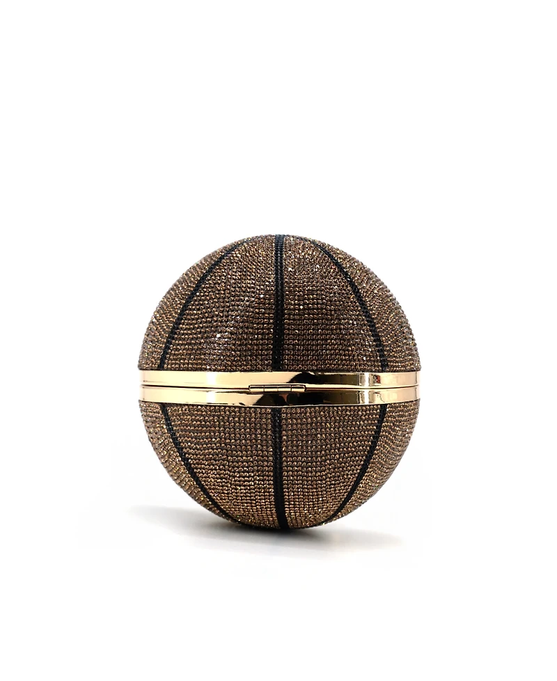 Like Dreams Dribble Small Rhinestone Basketball Clutch Bag