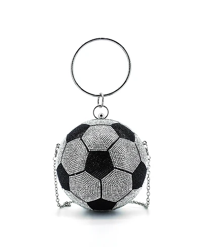 Like Dreams Striker Small Rhinestone Soccer Clutch Bag