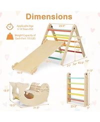 Gymax 7-in-1 Indoor Climbing Toys for Toddlers w/ Reversible Ramp Sea Lion Rocker