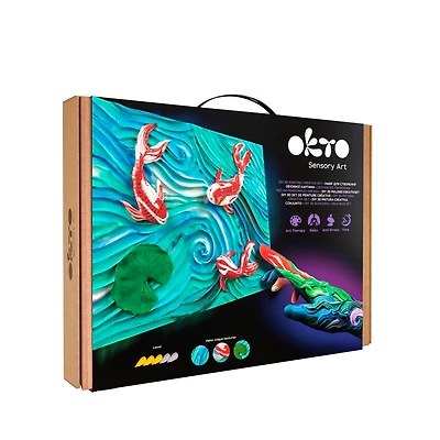 Okto Sensory Art 3D Painting “Koi Carps” – 11.8” x 15.7” Canvas Kit