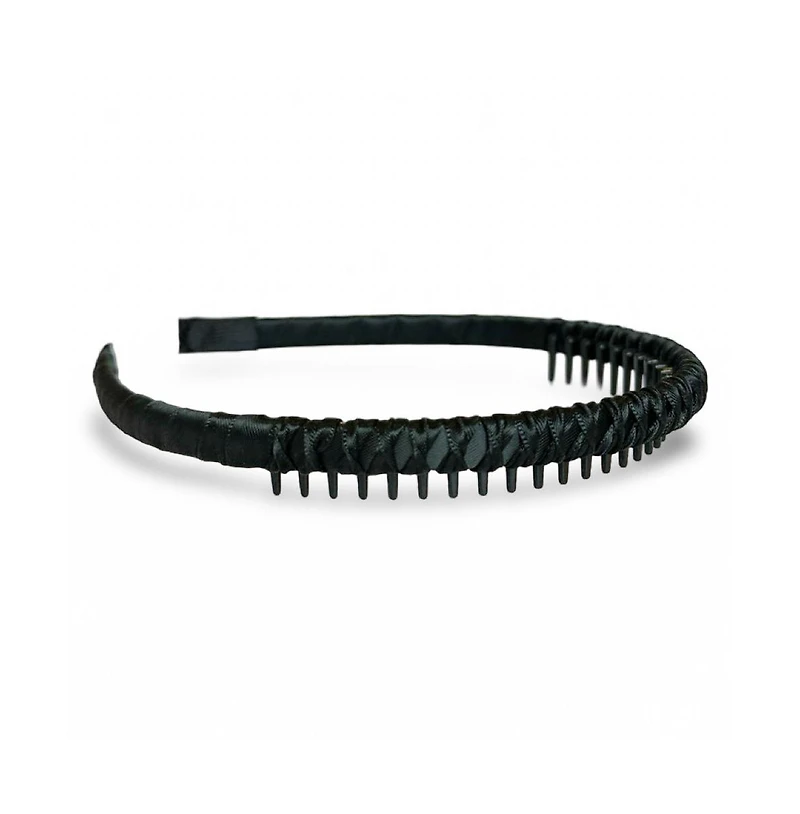 Thin Solid Headband - Black