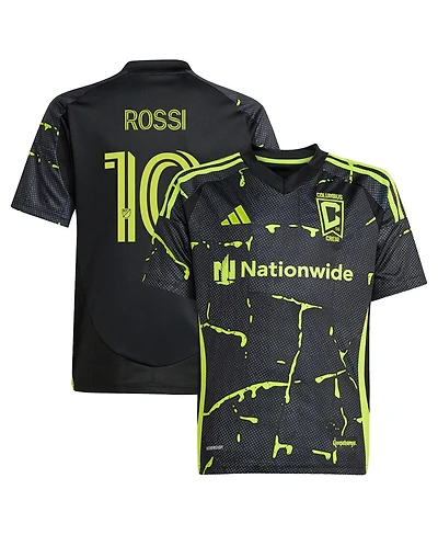Adidas Big Boys and Girls Diego Rossi Black Columbus Crew 2025 The Goosebumps Kit Replica Player Jersey