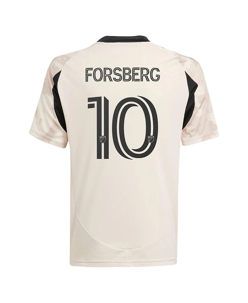 Adidas Big Boys and Girls Emil Forsberg Tan New York Red Bulls 2025 Stone Kit Replica Player Jersey