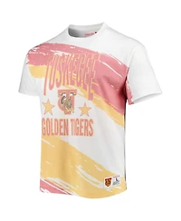 Mitchell & Ness Men's White Tuskegee Golden Tigers Paintbrush Sublimated T-Shirt