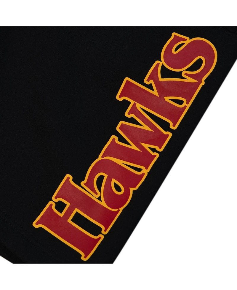Mitchell & Ness Men's Black Atlanta Hawks Team Origins Fleece Shorts