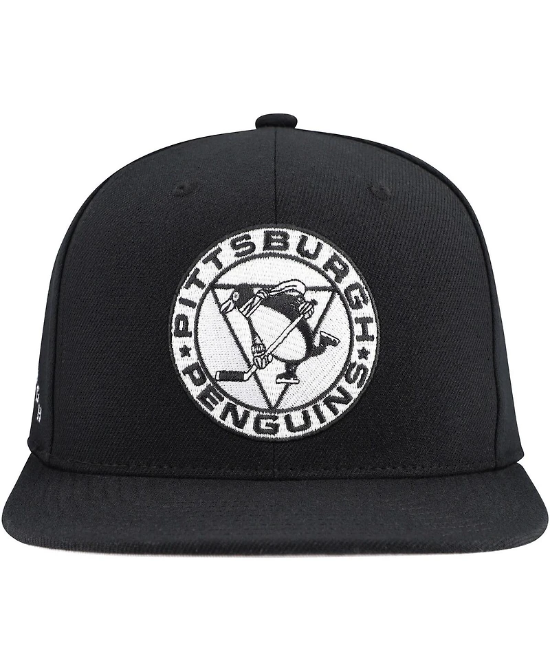 Mitchell & Ness Men's Black Pittsburgh Penguins Team Snapback Hat