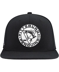 Mitchell & Ness Men's Black Pittsburgh Penguins Team Snapback Hat