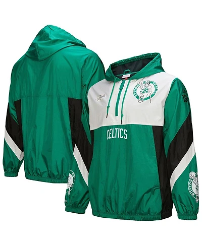 Mitchell & Ness Men's Kelly Green Boston Celtics Hardwood Classics Team Origins Anorak Quarter-Zip Windbreaker Jacket