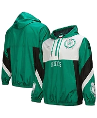 Mitchell & Ness Men's Kelly Green Boston Celtics Hardwood Classics Team Origins Anorak Quarter-Zip Windbreaker Jacket