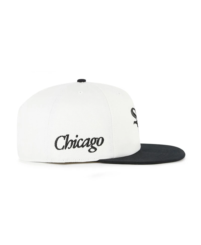 '47 Brand Men's White/Black Chicago White Sox Foundation Captain Snapback Hat