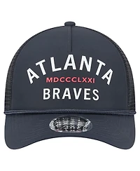 New Era Men's Navy Atlanta Braves Minimalist 9FORTY A-Frame Adjustable Hat