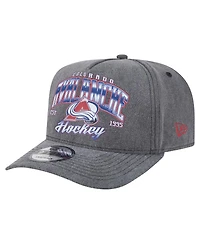 New Era Men's Charcoal Colorado Avalanche Throwback Washed A-Frame Pre-Curved 9FIFTY Snapback Hat