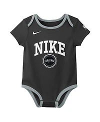 Nike Newborn Black/Gray San Antonio Spurs Just Do It 2-Pack Bodysuit Set