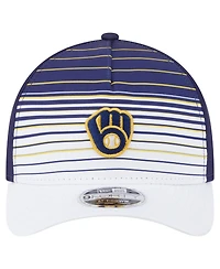 New Era Men's Navy Milwaukee Brewers Gradient 9FORTY M-Crown Adjustable Hat