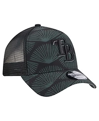 New Era Men's Black Tampa Bay Rays 9FORTY A-Frame Trucker Adjustable Hat