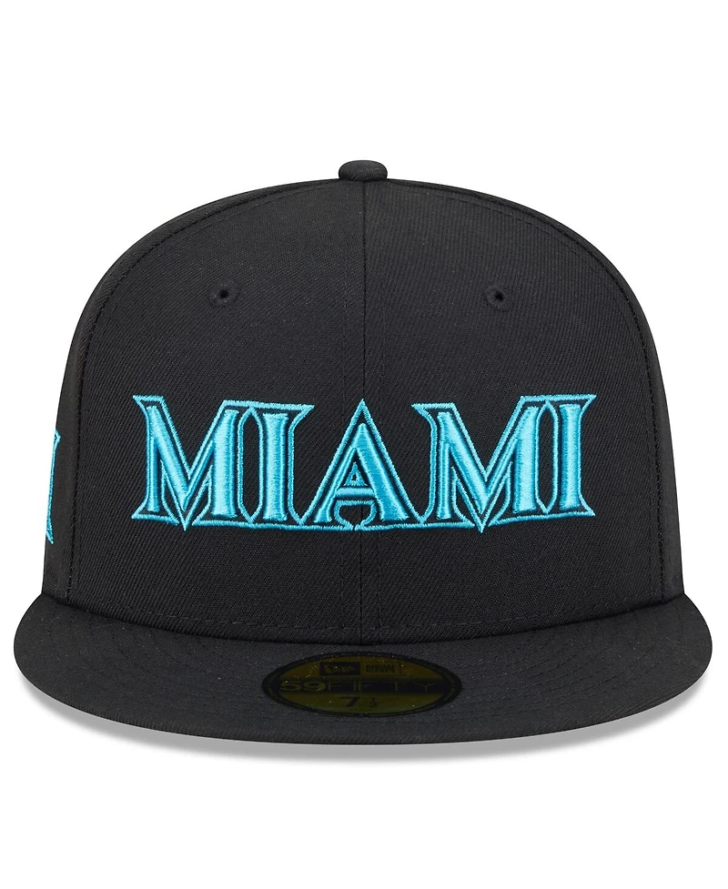 New Era Men's Black Miami Marlins 2025 City Connect 59FIFTY Fitted Hat
