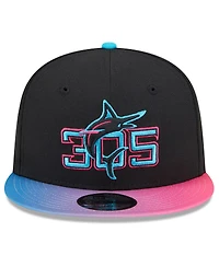 New Era Men's Black/Pink Miami Marlins 2025 City Connect 9FIFTY Snapback Hat