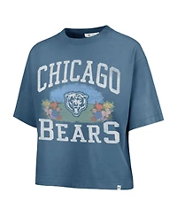 '47 Brand Women's Mineral Blue Chicago Bears Florentina Montauk Cropped T-Shirt
