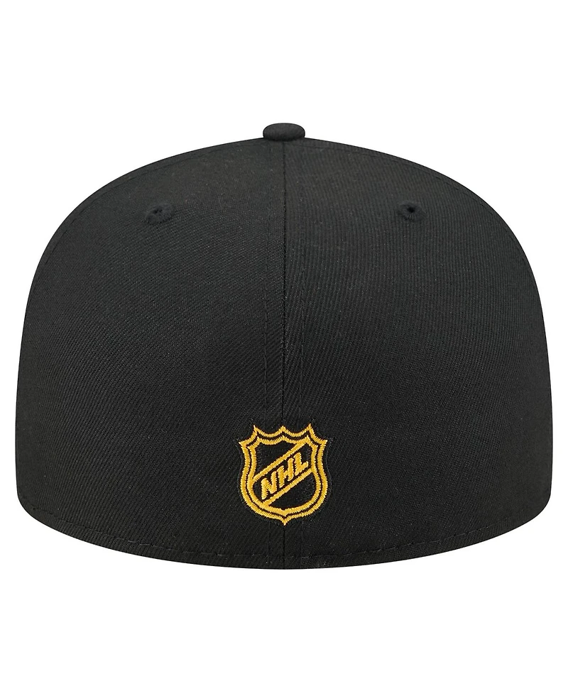 New Era Men's Black Boston Bruins State Stitch 59FIFTY Fitted Hat