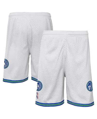 Mitchell & Ness Big Boys and Girls White Minnesota Timberwolves Swingman Shorts
