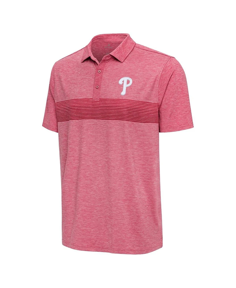 Antigua Men's Heather Red Philadelphia Phillies Dashing Polo Shirt