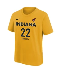 Nike Big Boys and Girls Caitlin Clark Gold Indiana Fever Name Number T-Shirt