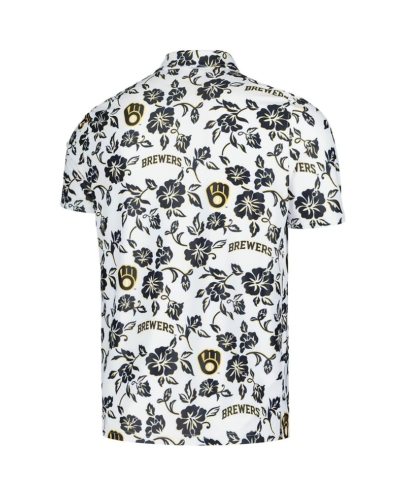 Reyn Spooner Men's White Milwaukee Brewers Pua Performance Polo Shirt
