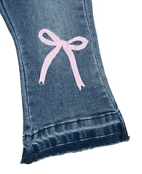 Rare Editions Baby Girls 2-Piece Knit Top and Bow Flare Jeans Set