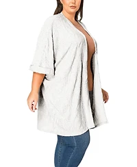 Coin 1804 Plus Spiral Wave Texture Dolman Cardigan Sweater